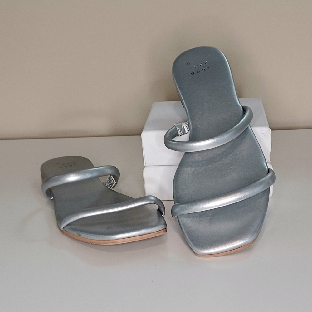 A NEW DAY Silver Strappy Sandals